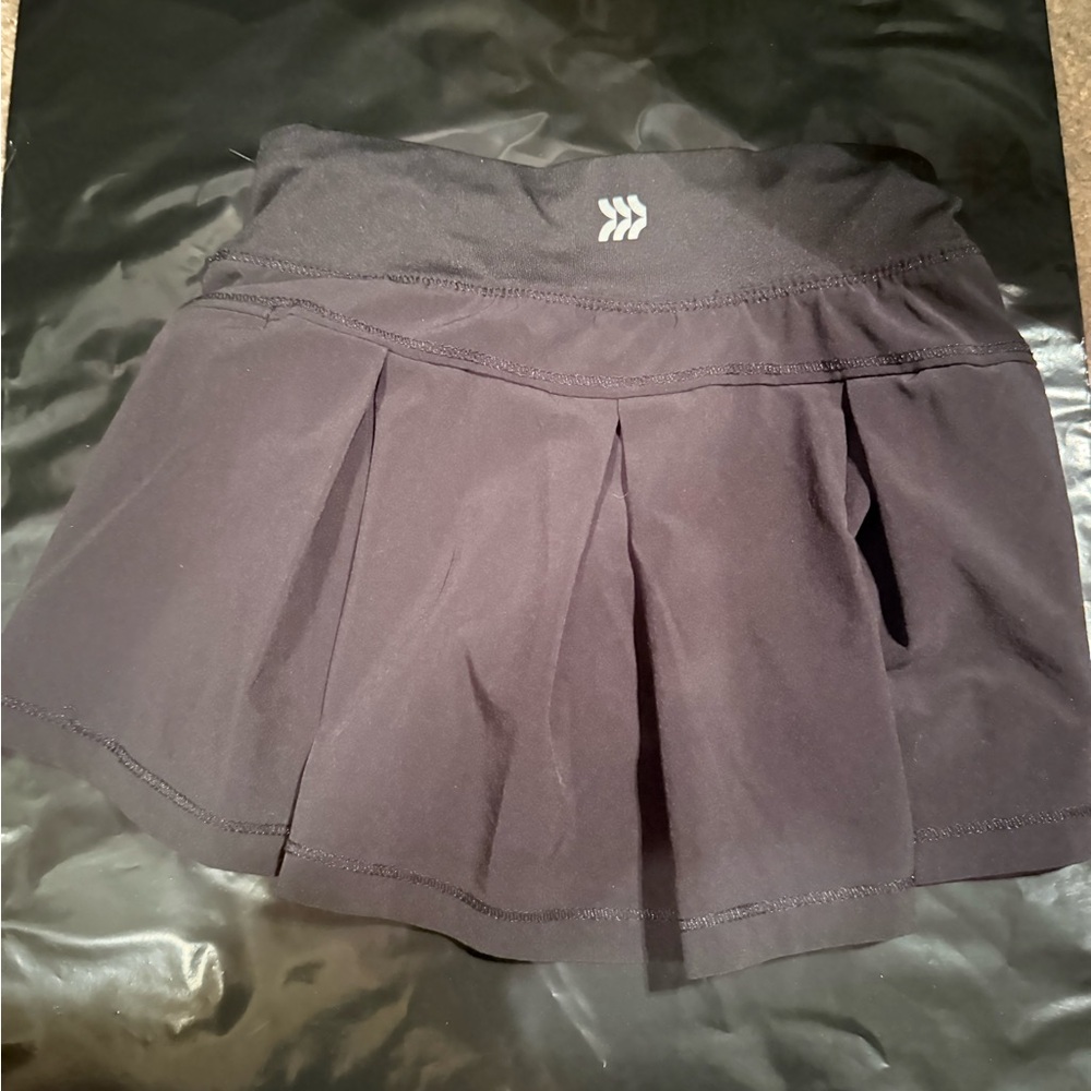 All in Motion Black Pleated Skort